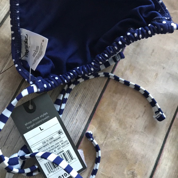 mossimo polka dot blue halter strap bikini top - Picture 6 of 8